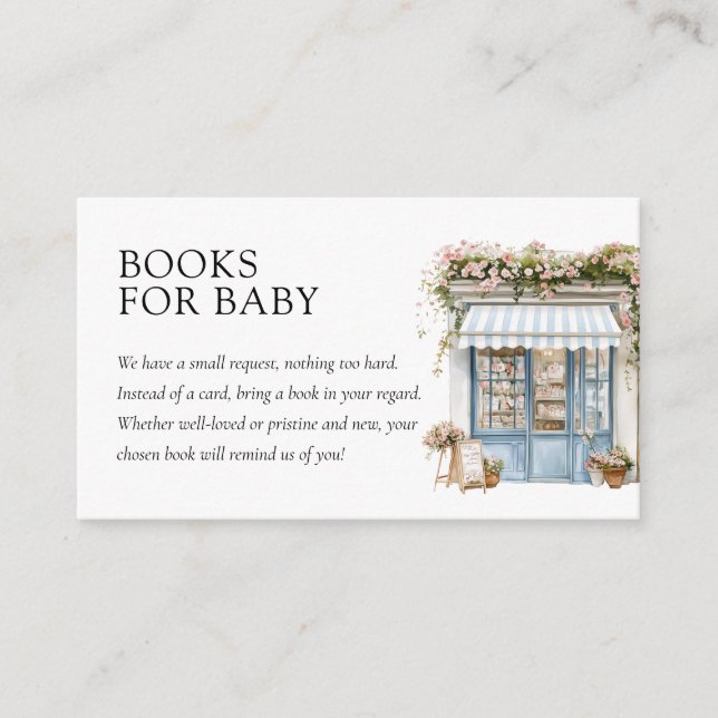 Bonjour Bébé Paris French Baby Shower Books Enclosure Card (Front)