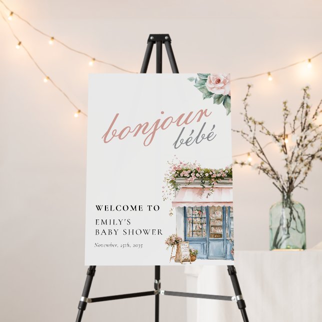 Bonjour Bébé Paris French Baby Shower Foam Board (In Situ (Stand))