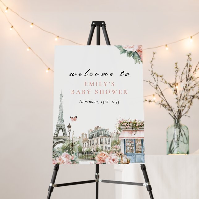 Bonjour Bébé Paris French Baby Shower Foam Board (In Situ (Stand))