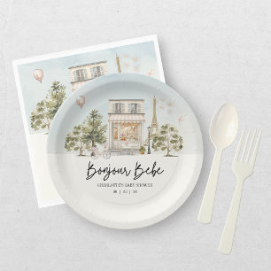 Bonjour Bebe Paris French Baby Shower Paper Plates