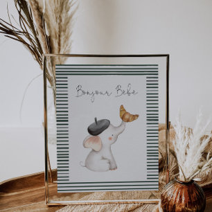 Bonjour Bebe Paris French Baby Shower Sign