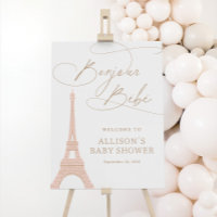 Bonjour Bebe Paris French Baby Shower Welcome Sign