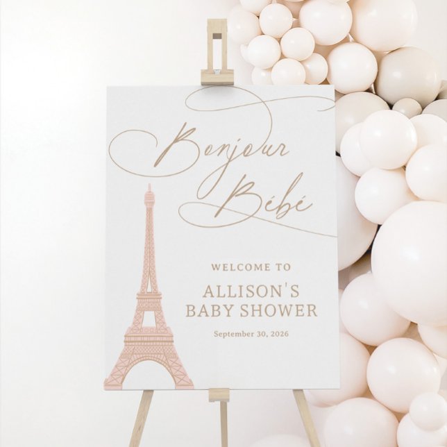 Bonjour Bebe Paris French Baby Shower Welcome Sign (Creator Uploaded)