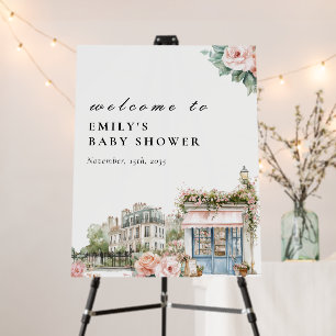 Bonjour Bébé Paris French Baby Shower Welcome Sign