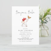 Bonjour Bebe Paris French Elephant Baby Shower Red Invitation (Standing Front)