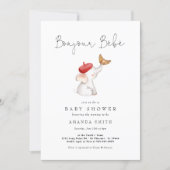 Bonjour Bebe Paris French Elephant Baby Shower Red Invitation (Front)