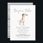 Bonjour Bebe Paris French Giraffe Baby Shower  Invitation<br><div class="desc">Bonjour Bebe Paris French Giraffe Baby Shower Invitation</div>
