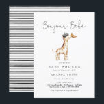Bonjour Bebe Paris French Giraffe Baby Shower  Invitation<br><div class="desc">Bonjour Bebe Paris French Giraffe Baby Shower Invitation</div>