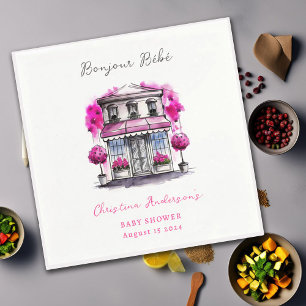Bonjour Bebe Paris French Pink Black Baby Shower Napkins