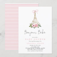Bonjour Bebe Paris French Pink Eiffel Baby Shower