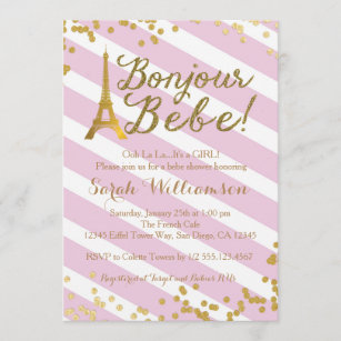 French Baby Shower Invitations Zazzle