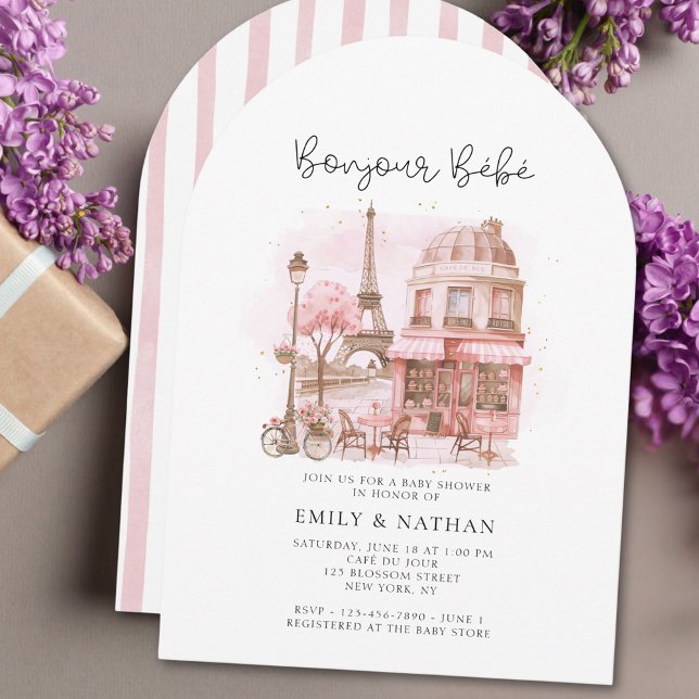 Bonjour Bebe Paris Patisserie Baby Shower Invitation (Creator Uploaded)