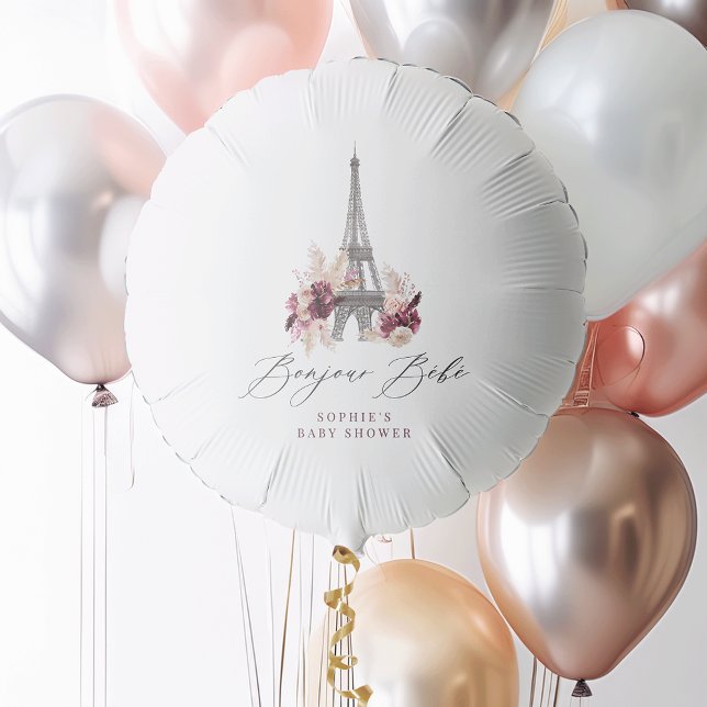 Bonjour Bebe Paris Theme Baby Shower Balloon (Creator Uploaded)