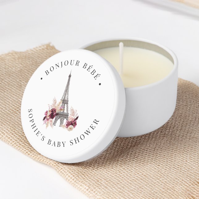 Bonjour Bébé Paris Theme Baby Shower Mini Candle Favors (Creator Uploaded)