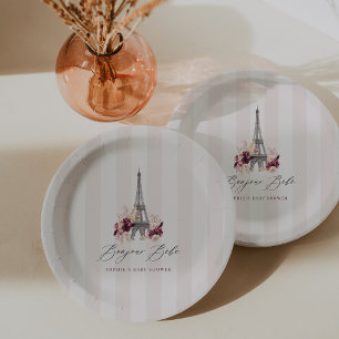 Bonjour Bebe Paris Theme Baby Shower Paper Plates
