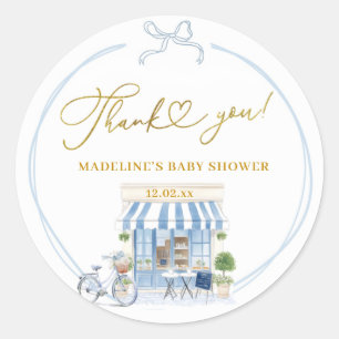 Bonjour bébé Parisan cafe Thank You Stickers