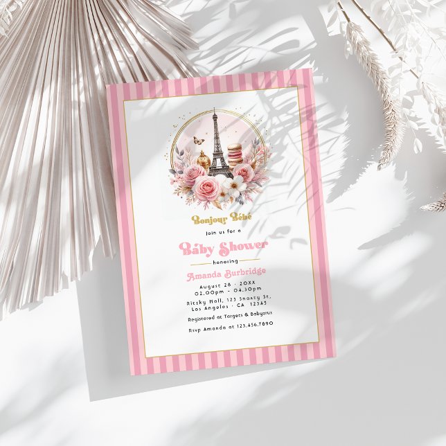 Bonjour Bébé Parisian Baby Shower Invitation (Bonjour Bébé Parisian Baby Shower Invitation)