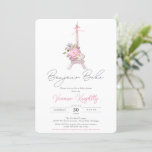 Bonjour Bebe, Pink Floral Eiffel Paris Baby Shower Invitation at Zazzle