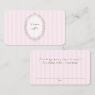 Bonjour Bebe Pink French Baroque Diaper Raffle Enclosure Card