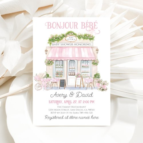 Bonjour Bebe Pink Parisian Cafe Baby Girl Shower