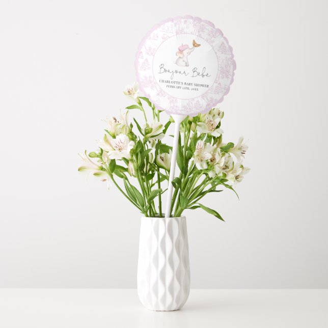Bonjour Bebe Romantic French Girl Baby Shower   Balloon (Vase)