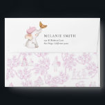 Bonjour Bebe Romantic French Girl Baby Shower  Envelope<br><div class="desc">Bonjour Bebe Romantic French Girl Baby Shower envelope features baby elephant with pastel pink beret and croissant. Romantic, pastel pink French toile. It is perfect for girl, romantic, French baby showers. All of the text on this invitation can be personalized with your desired details. You can change background color, font...</div>