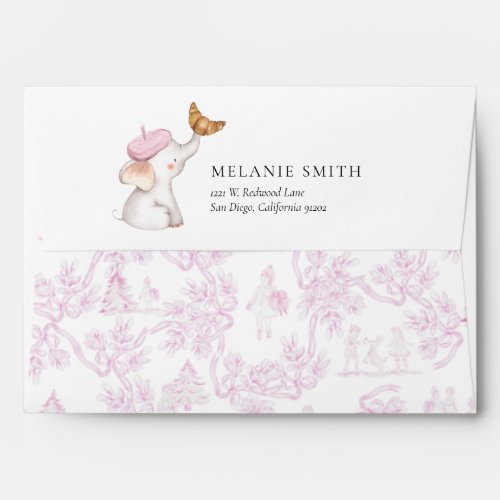 Bonjour Bebe Romantic French Girl Baby Shower  Envelope