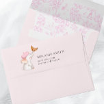 Bonjour Bebe Romantic French Girl Baby Shower  Envelope<br><div class="desc">Bonjour Bebe Romantic French Girl Baby Shower envelope features baby elephant with pastel pink beret and croissant. Romantic, pastel pink French toile. It is perfect for girl, romantic, French baby showers. All of the text on this invitation can be personalized with your desired details. You can change background color, font...</div>