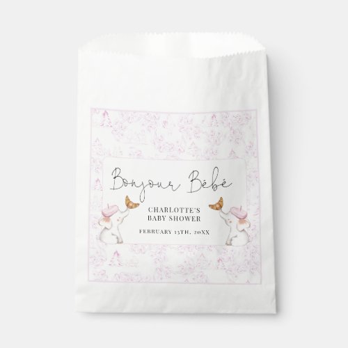 Bonjour Bebe Romantic French Girl Baby Shower   Favor Bag