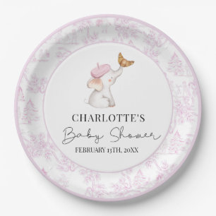 Bonjour Bebe Romantic French Girl Baby Shower  Pap Paper Plates