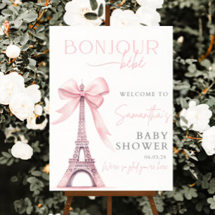 Bonjour bebe Shower Welcome Sign Bonjour Bébé Baby