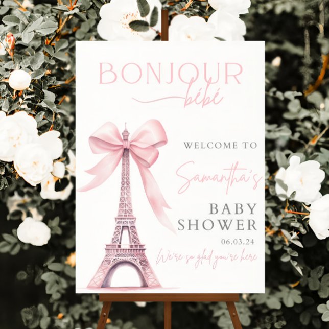 Bonjour bebe Shower Welcome Sign Bonjour Bébé Baby (Creator Uploaded)