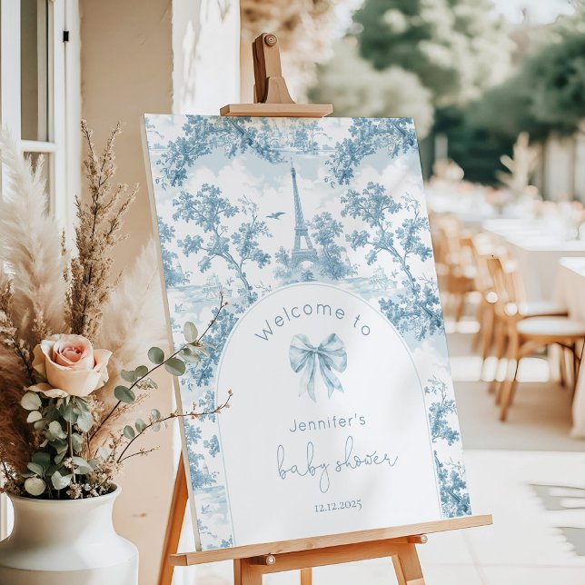 Bonjour bebe Toile de Jouy baby shower Welcome Foam Board (Creator Uploaded)