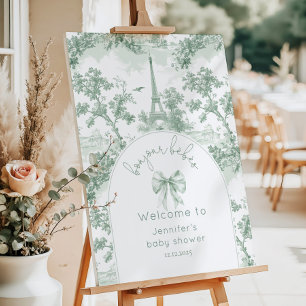 Bonjour bebe Toile de Jouy baby shower Welcome Foam Board