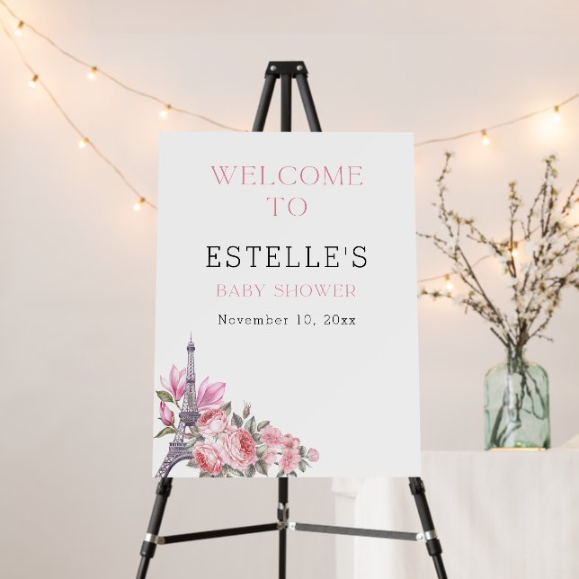 Bonjour Bebe | Welcome Sign Baby Shower (In Situ (Stand))