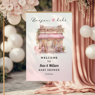Bonjour Bebe Welcome Sign Paris Baby Shower