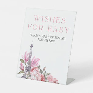 Bonjour Bebe Wishes for Baby Shower Sign
