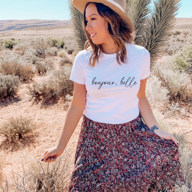 Bonjour, Belle Hello Beautiful Women's Modern Tee (Creator Uploaded)