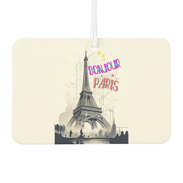 Bonjour Colorful Paris Air Freshener (Front)