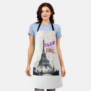Bonjour Colorful Paris Apron