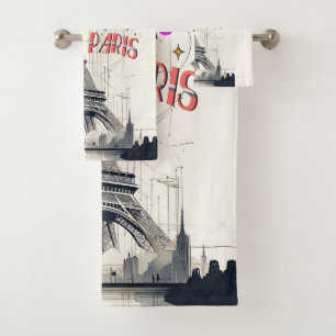 Bonjour Colorful Paris Bath Towel Set