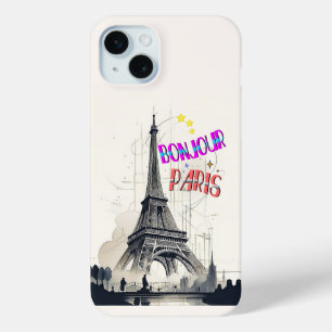 Bonjour Colorful Paris iPhone 15 Plus Case