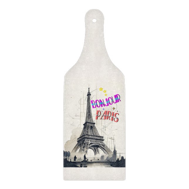 Bonjour Colorful Paris Cutting Board (Front)
