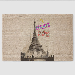 Bonjour Colorful Paris Fiber Doormat