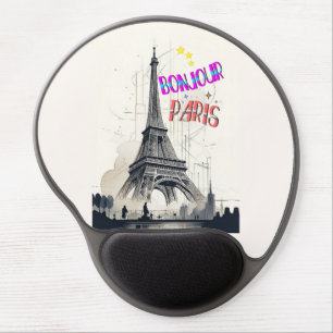 Bonjour Colorful Paris Gel Mouse Pad