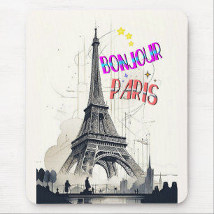Bonjour Colorful Paris Mouse Pad