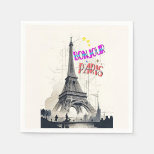Bonjour Colorful Paris Napkins