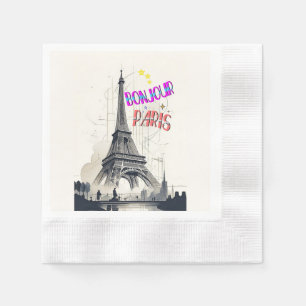 Bonjour Colorful Paris Napkins