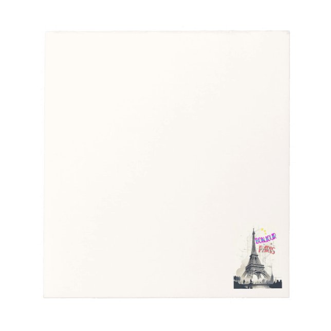 Bonjour Colorful Paris Notepad (Front)