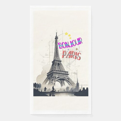 Bonjour Colorful Paris Paper Guest Towels